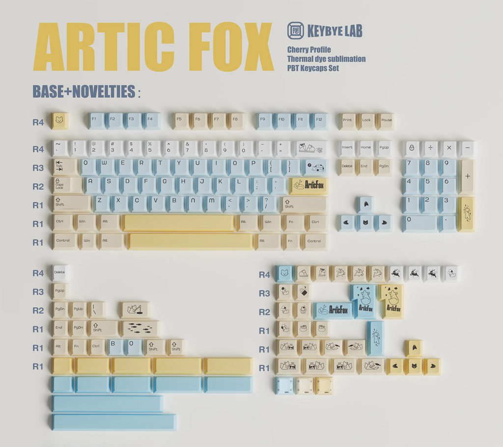 Artic Fox | Cherry Profile | PBT+PC Keycap Set
