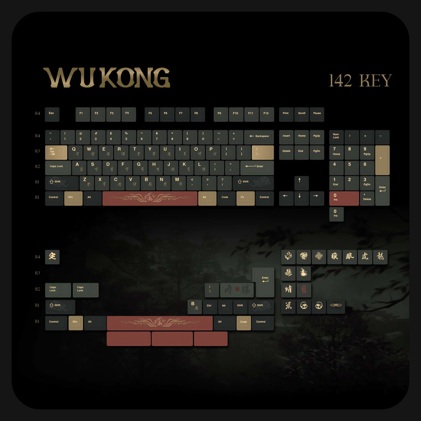 Black Myth Wukong | Cherry Profile | PBT Keycap Set