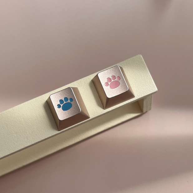 Cat Paw Metal Keycap | Cherry Profile R4 | CNC Aluminum Keycap