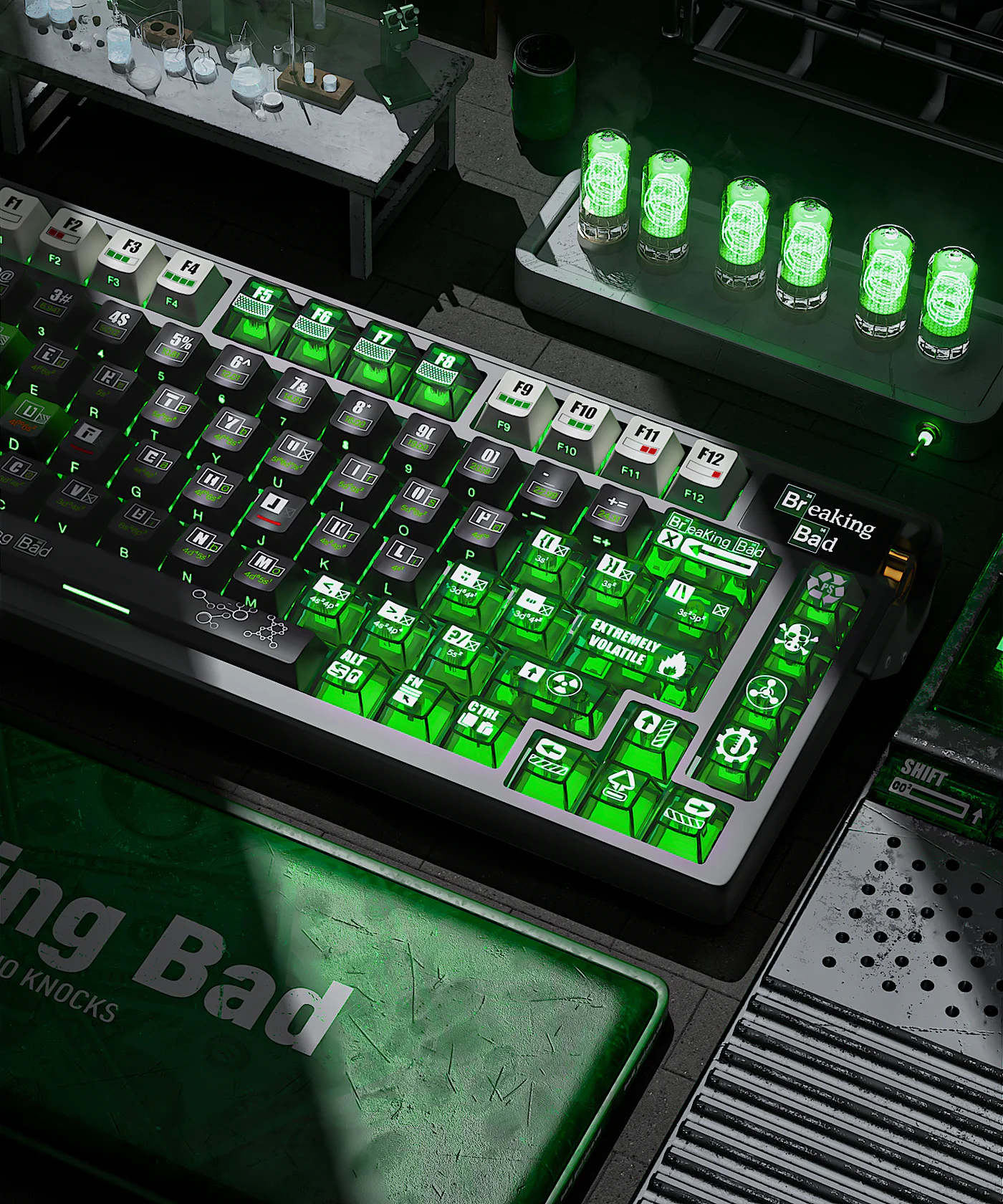 Breaking Bad Heisenberg | Cherry Side-Printed / Cherry Profile | PBT Keycap Set