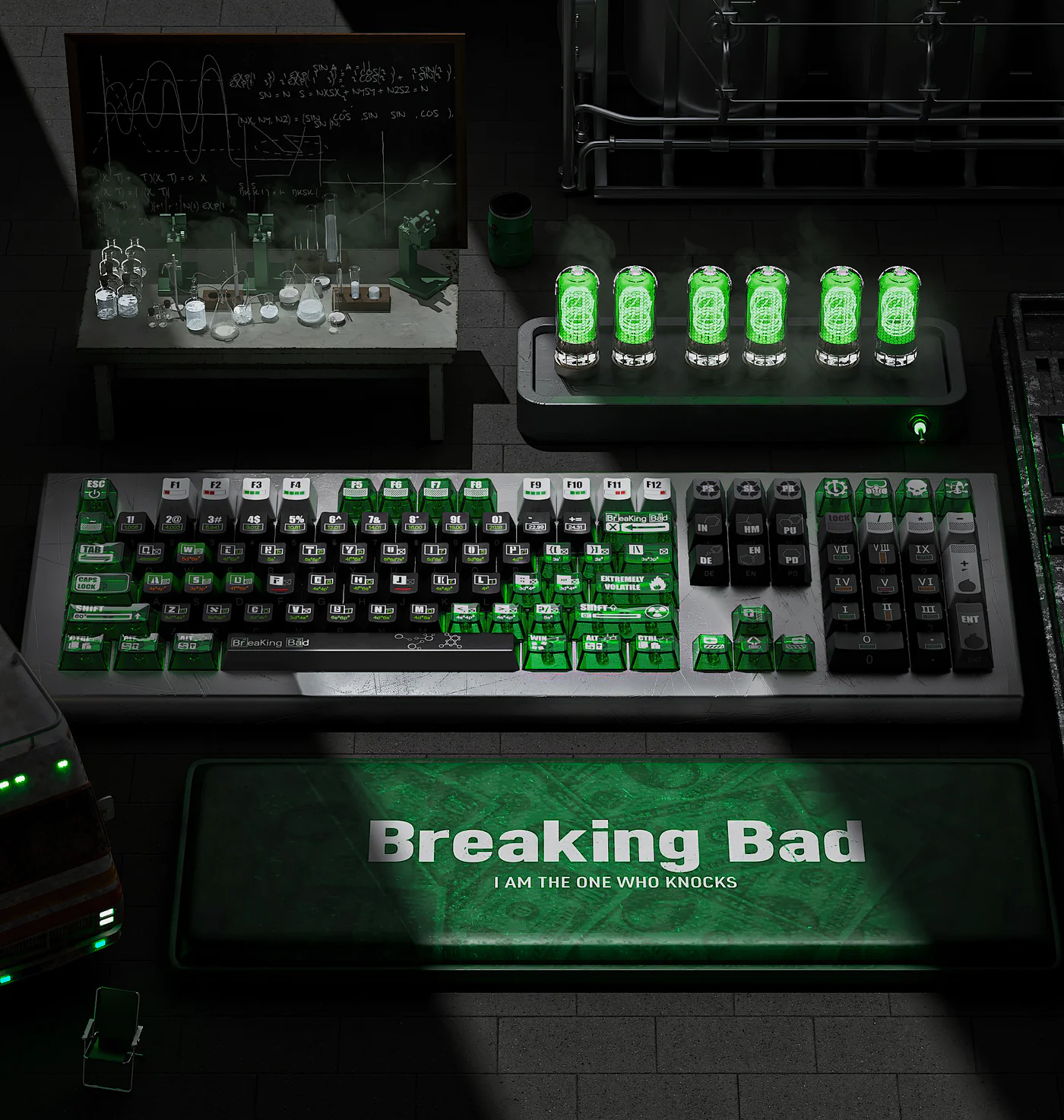 Breaking Bad Heisenberg | Cherry Side-Printed / Cherry Profile | PBT Keycap Set