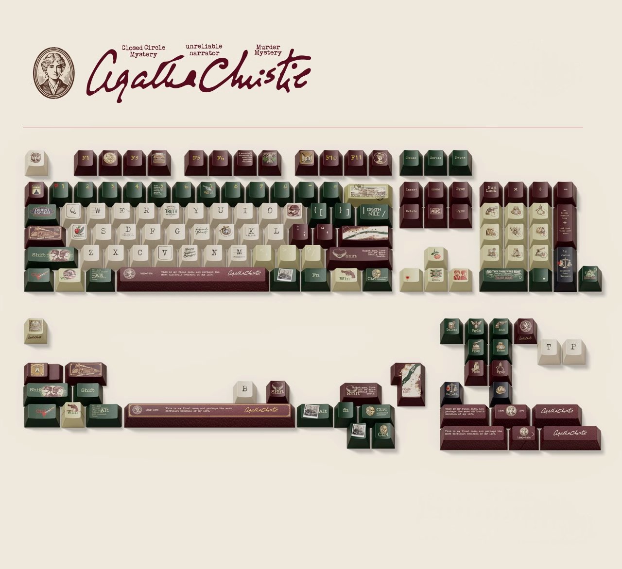 Agatha Christie | Cherry Profile | PBT Keycap Set