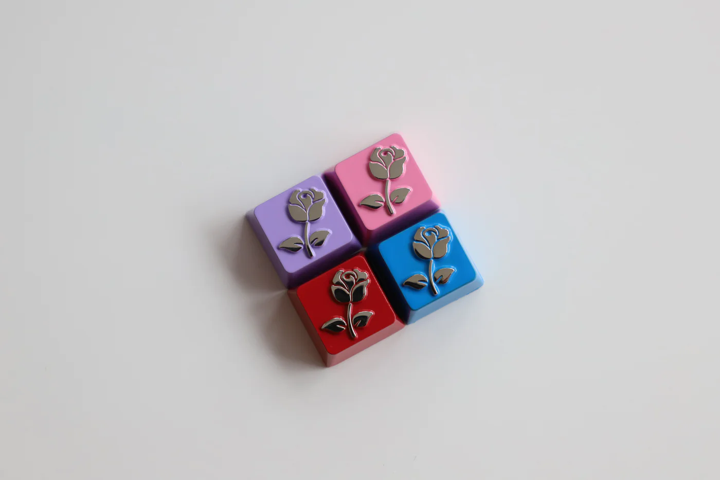 Rose Flower Metal Keycap | Cherry Profile R4 | CNC Aluminum Keycap