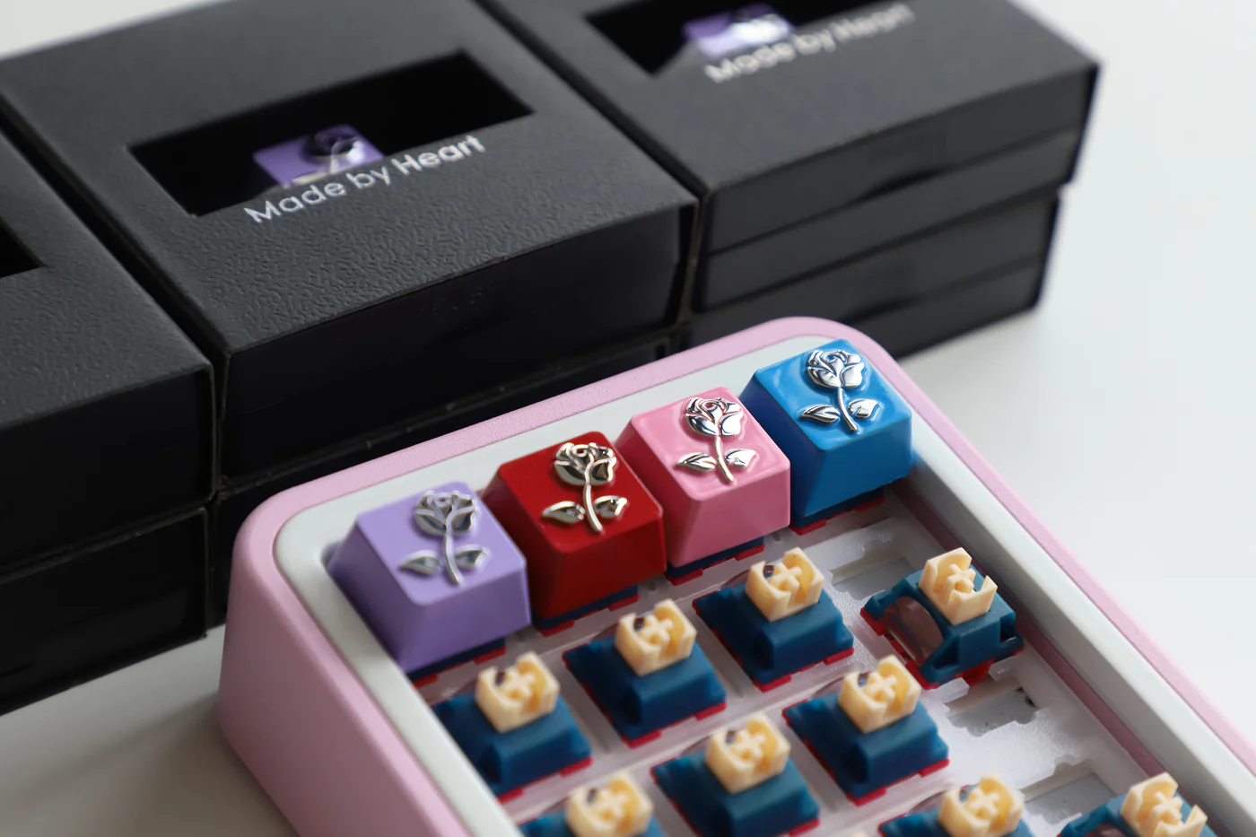 Rose Flower Metal Keycap | Cherry Profile R4 | CNC Aluminum Keycap