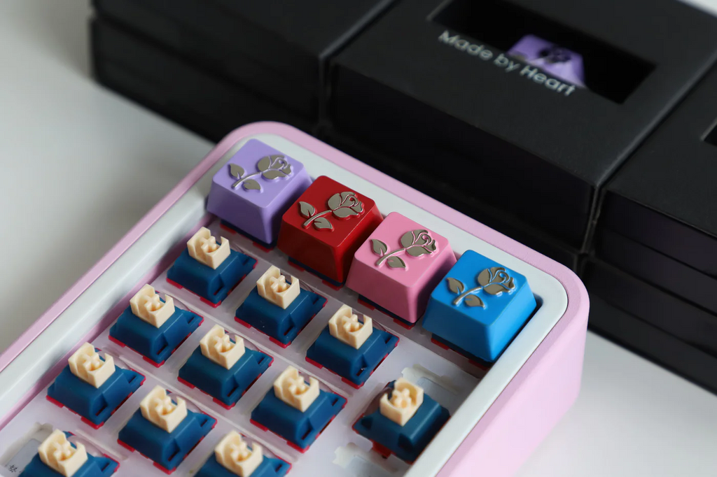 Rose Flower Metal Keycap | Cherry Profile R4 | CNC Aluminum Keycap