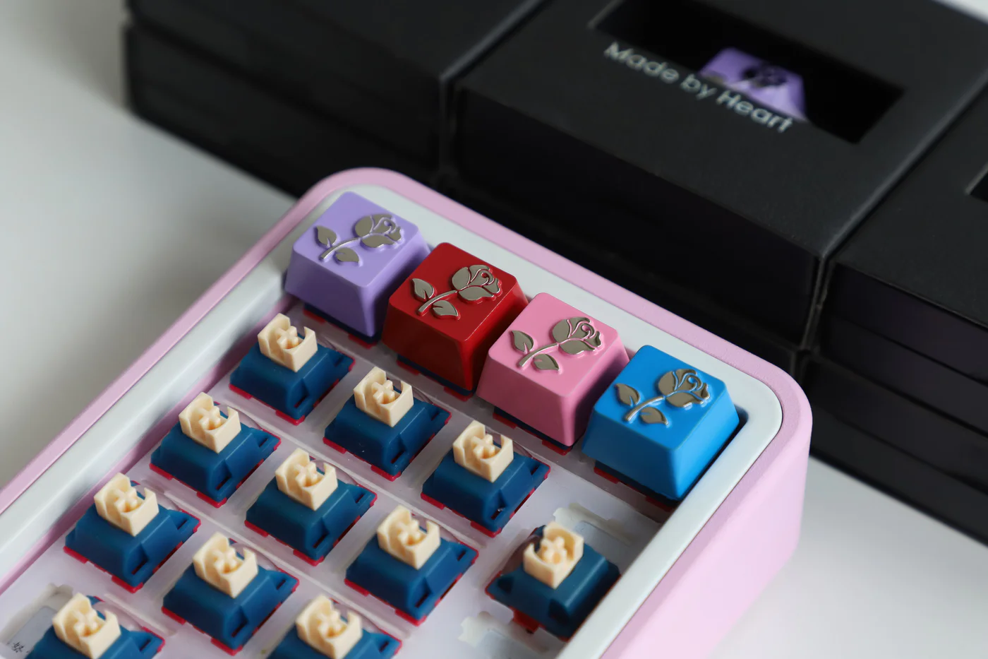 Rose Flower Metal Keycap | Cherry Profile R4 | CNC Aluminum Keycap