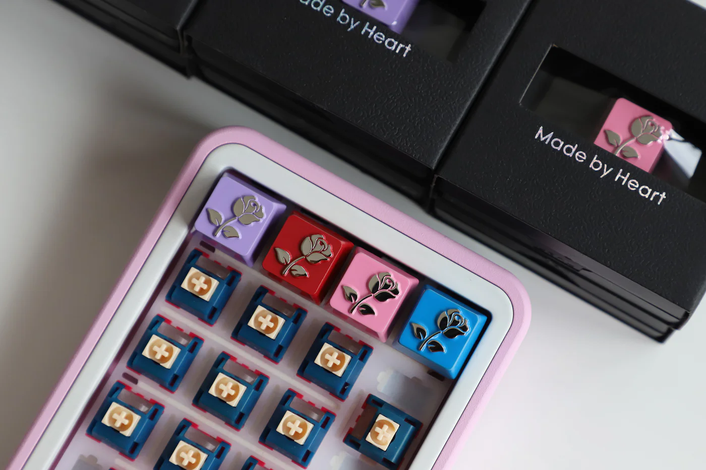 Rose Flower Metal Keycap | Cherry Profile R4 | CNC Aluminum Keycap