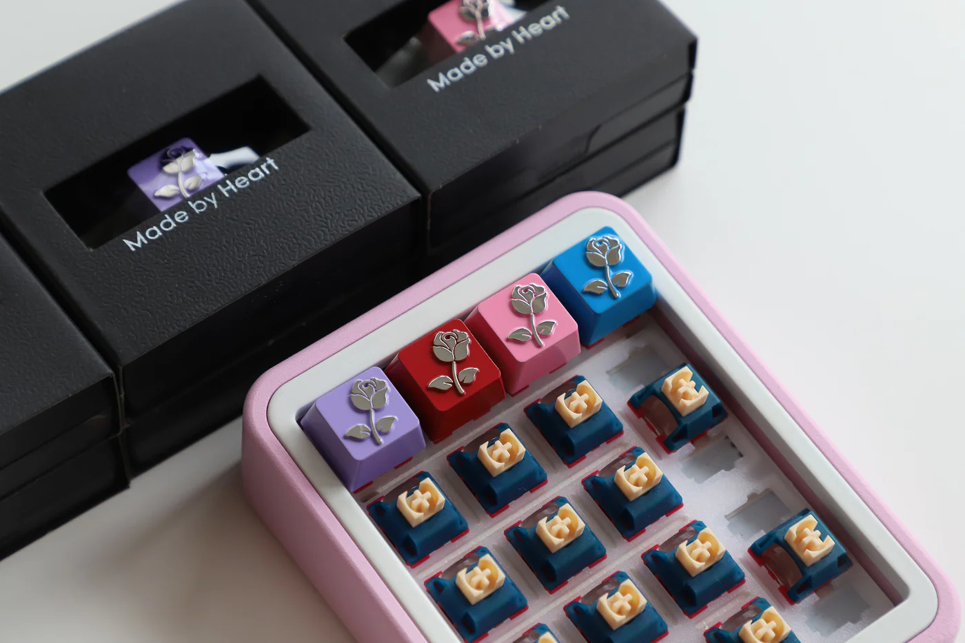Rose Flower Metal Keycap | Cherry Profile R4 | CNC Aluminum Keycap