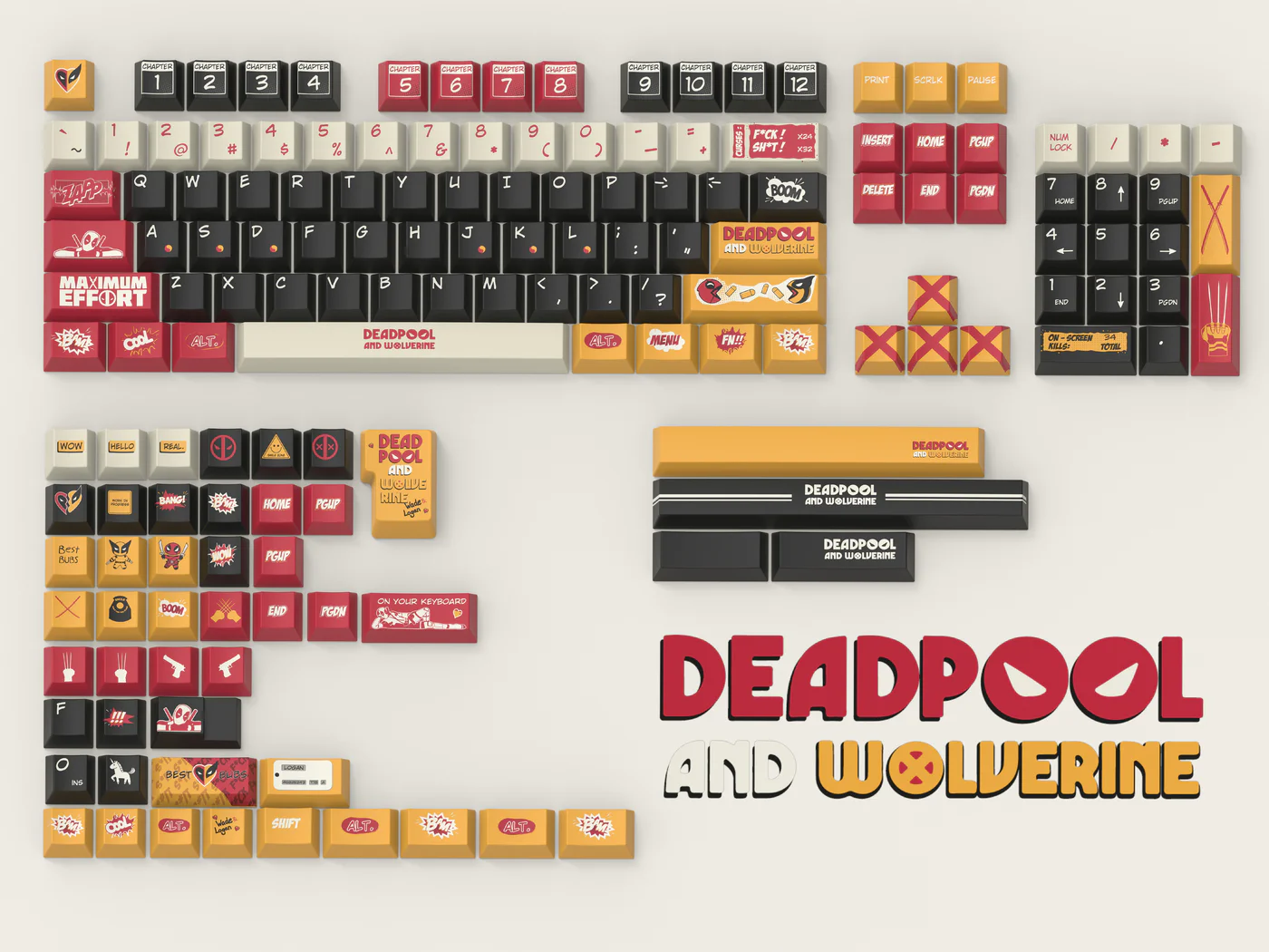 Deadpool & Wolverine | Cherry Profile | PBT Keycap Set