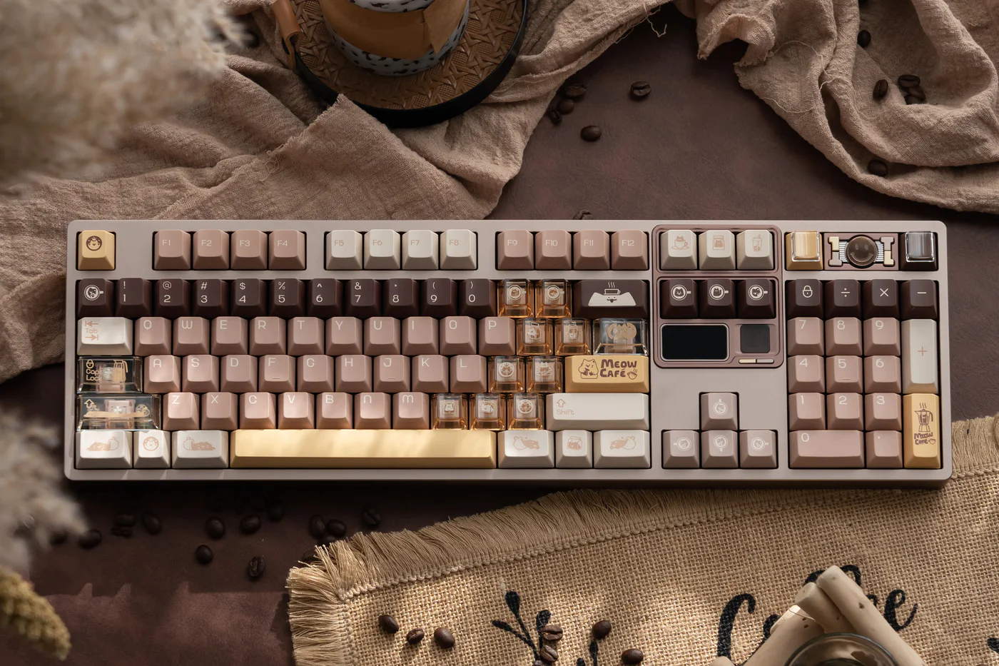 Meow Cafe | Cherry Profile | PBT+PC Keycap Set