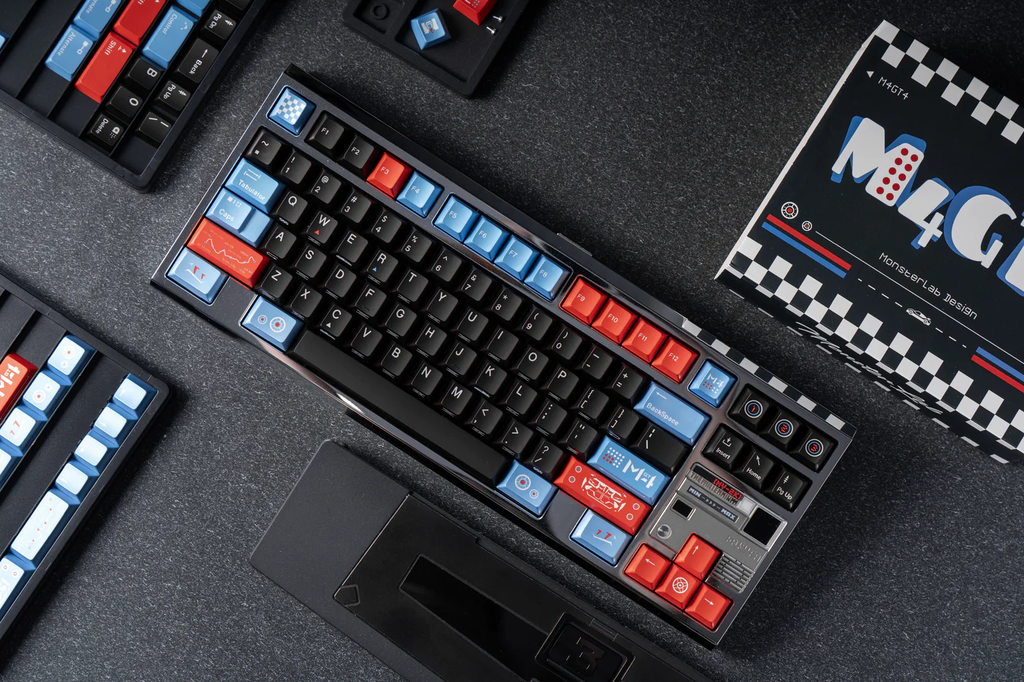M4GT4 – Black/Orange/Ice Blue | Cherry Profile | PBT Keycap Set