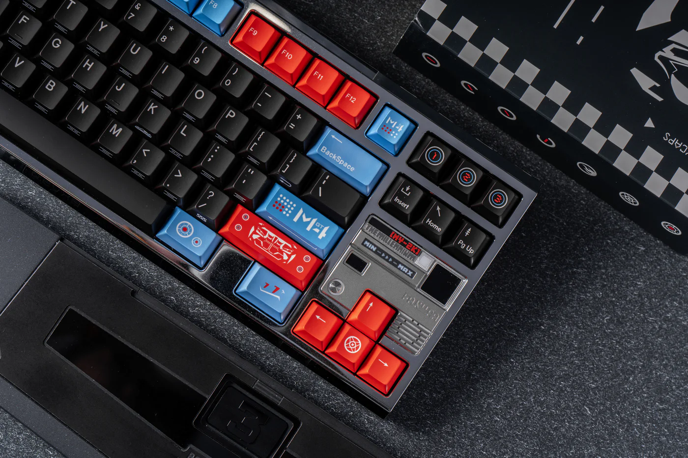 M4GT4 – Black/Orange/Ice Blue | Cherry Profile | PBT Keycap Set