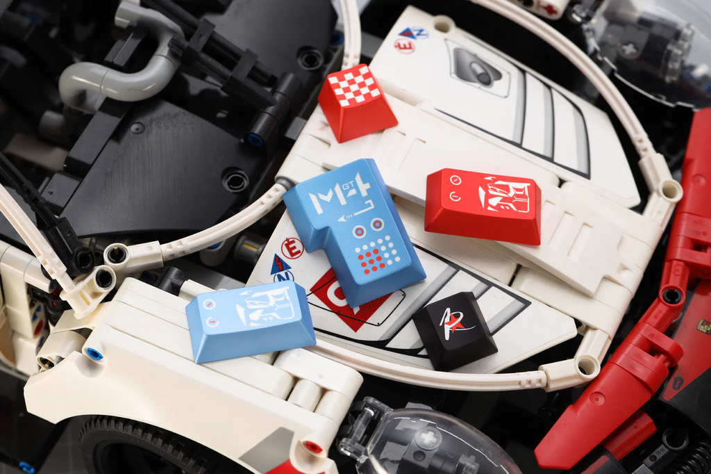 M4GT4 – Black/Orange/Ice Blue | Cherry Profile | PBT Keycap Set