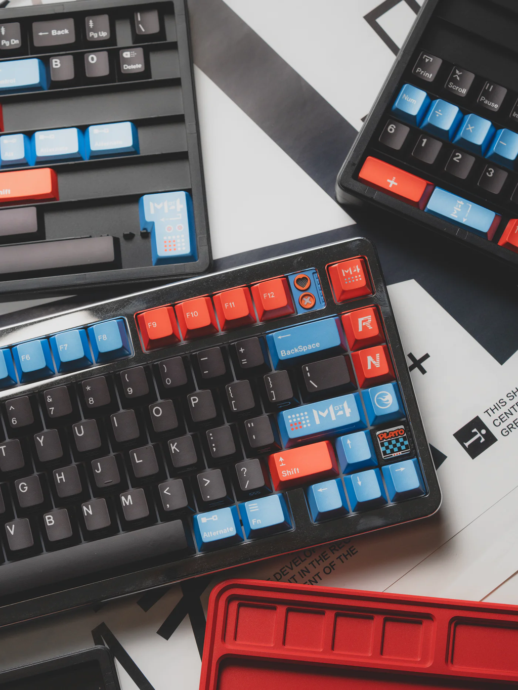 M4GT4 – Black/Orange/Ice Blue | Cherry Profile | PBT Keycap Set