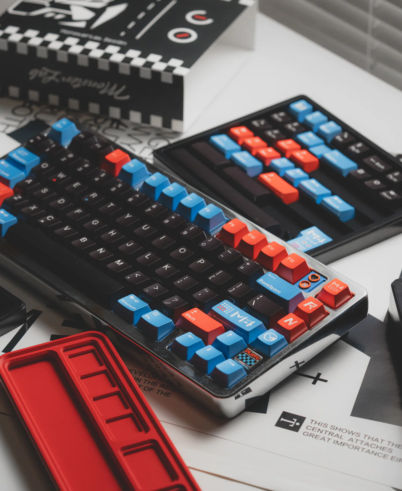 M4GT4 – Black/Orange/Ice Blue | Cherry Profile | PBT Keycap Set