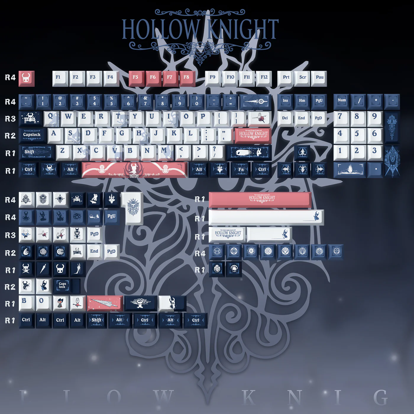 Hollow Knight Theme | Cherry Profile | PBT Keycap Set