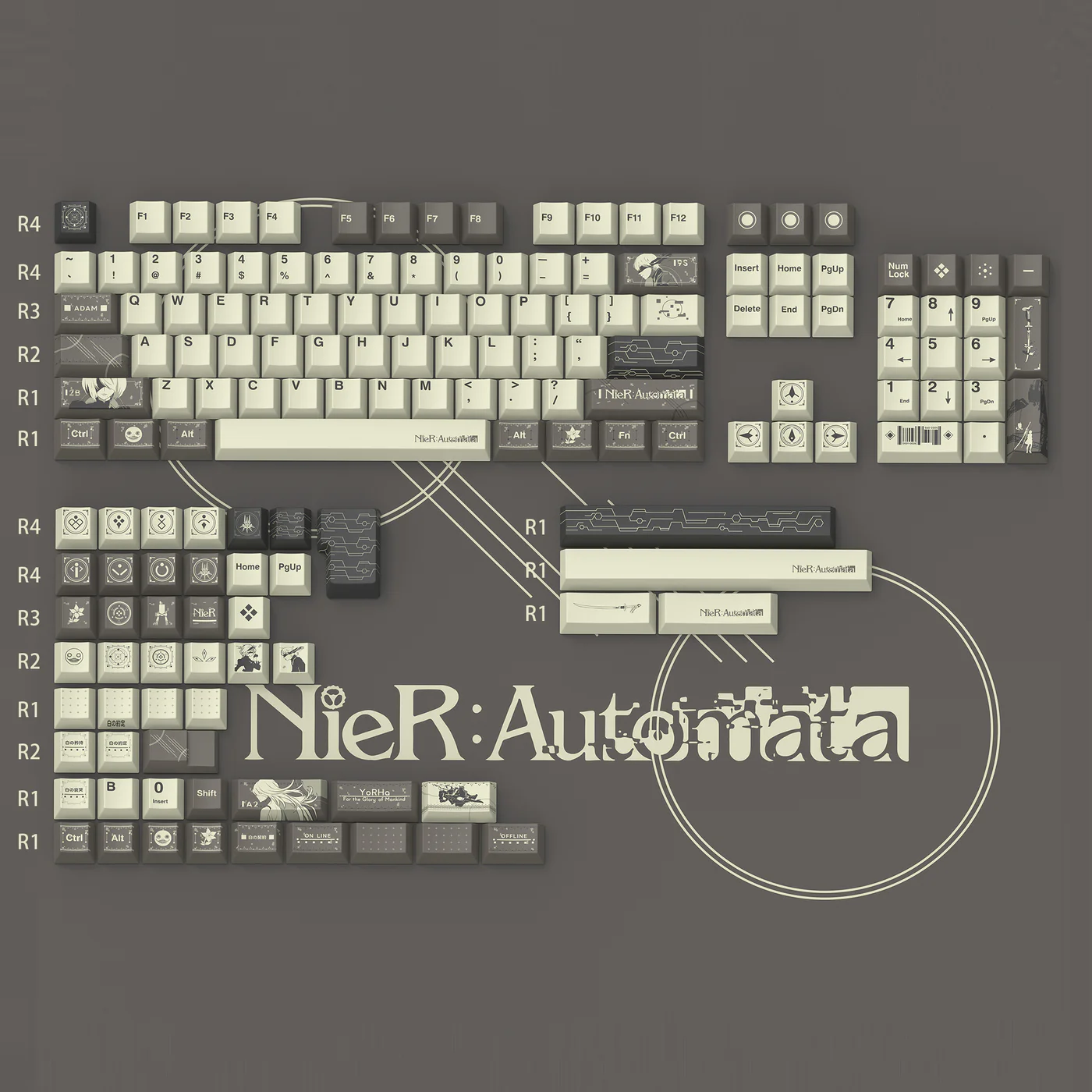 NieR: Automata | Cherry Profile | PBT Keycap Set