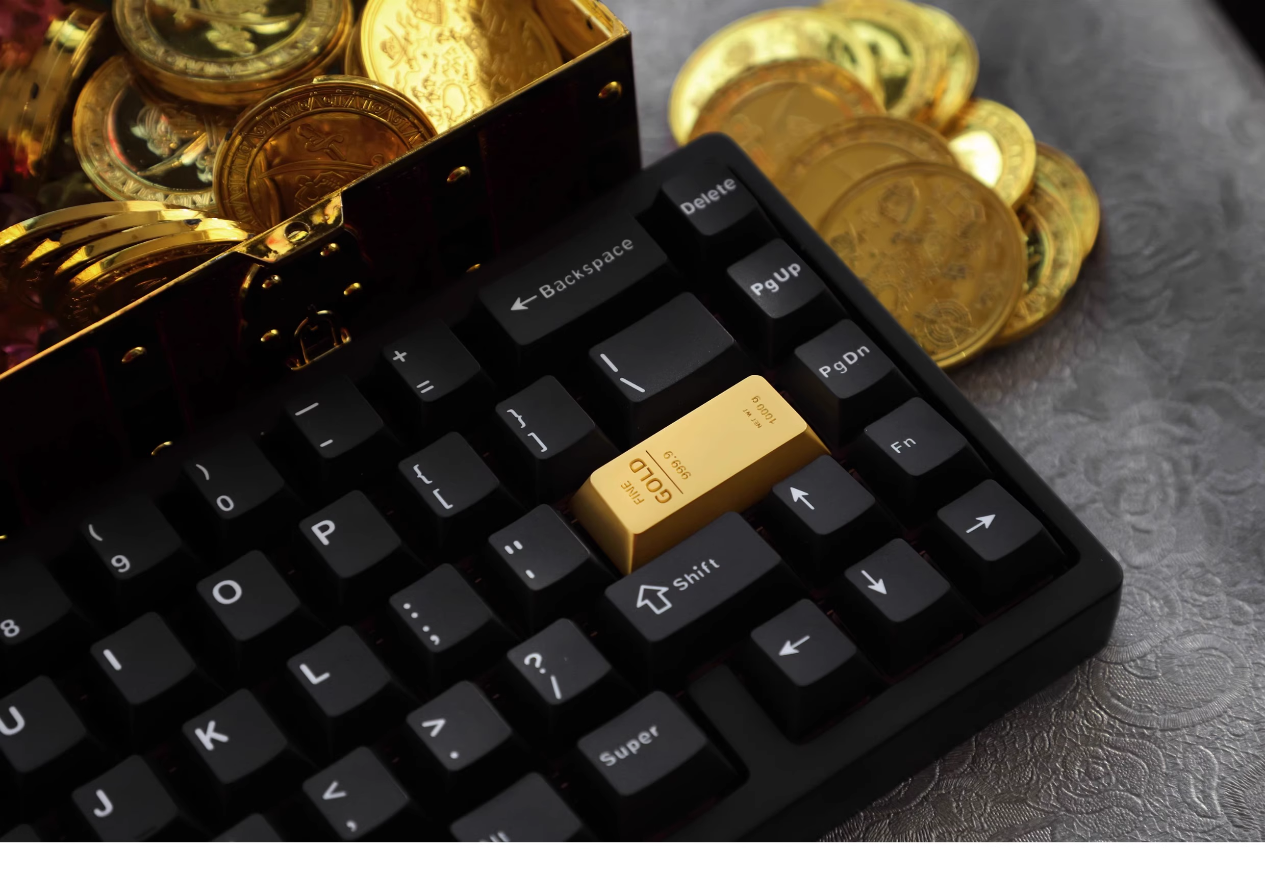 Gold Bar Enter Keycap | Cherry Profile R2 | Zinc Alloy Keycap