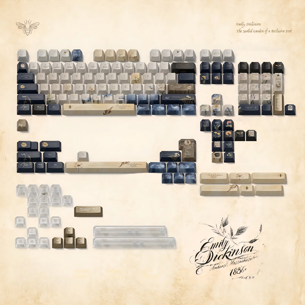 Emily Dickinson – Secret Garden | Cherry Profile | PBT+PC Keycap Set