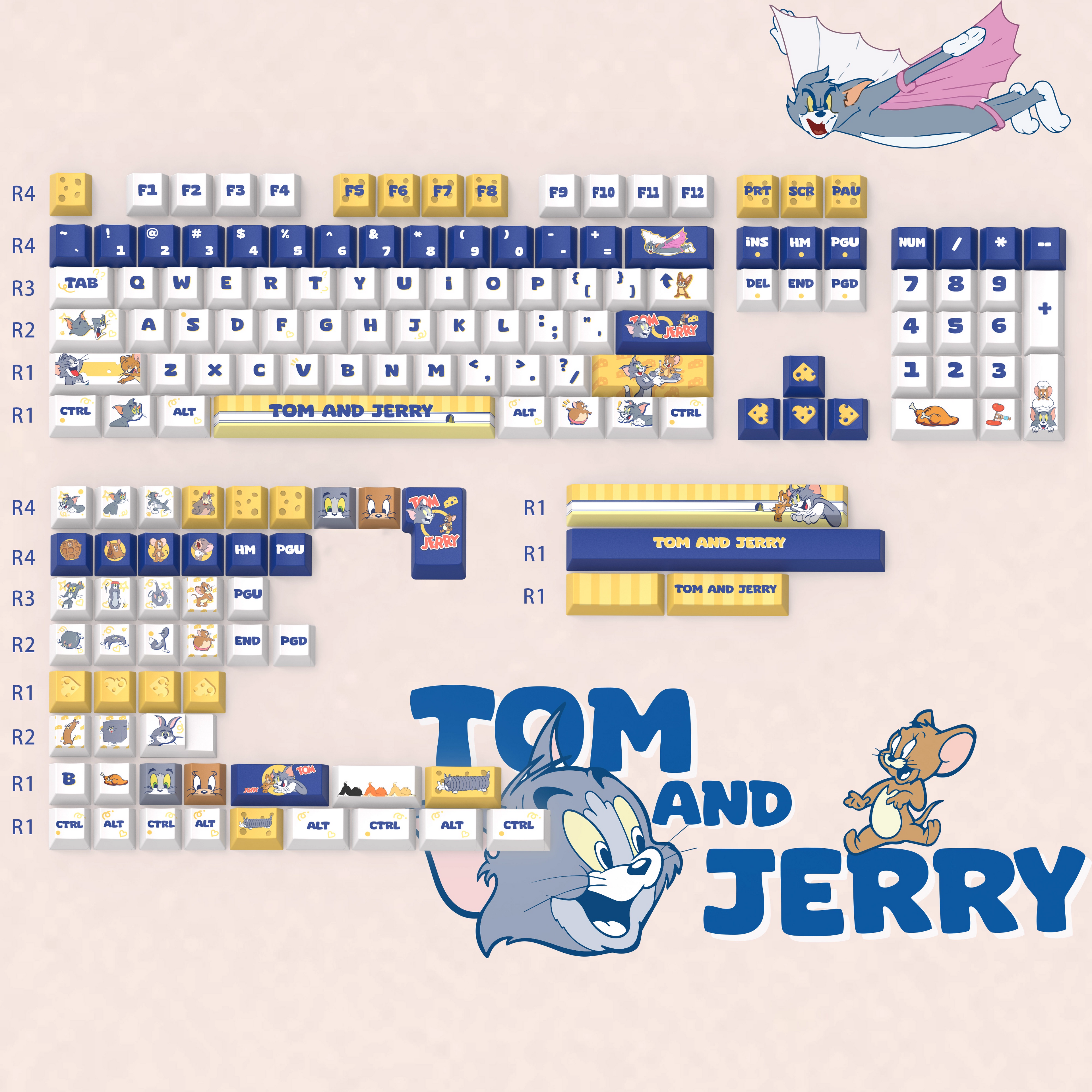 Tom and Jerry | Cherry Profile | PBT Keycap Set
