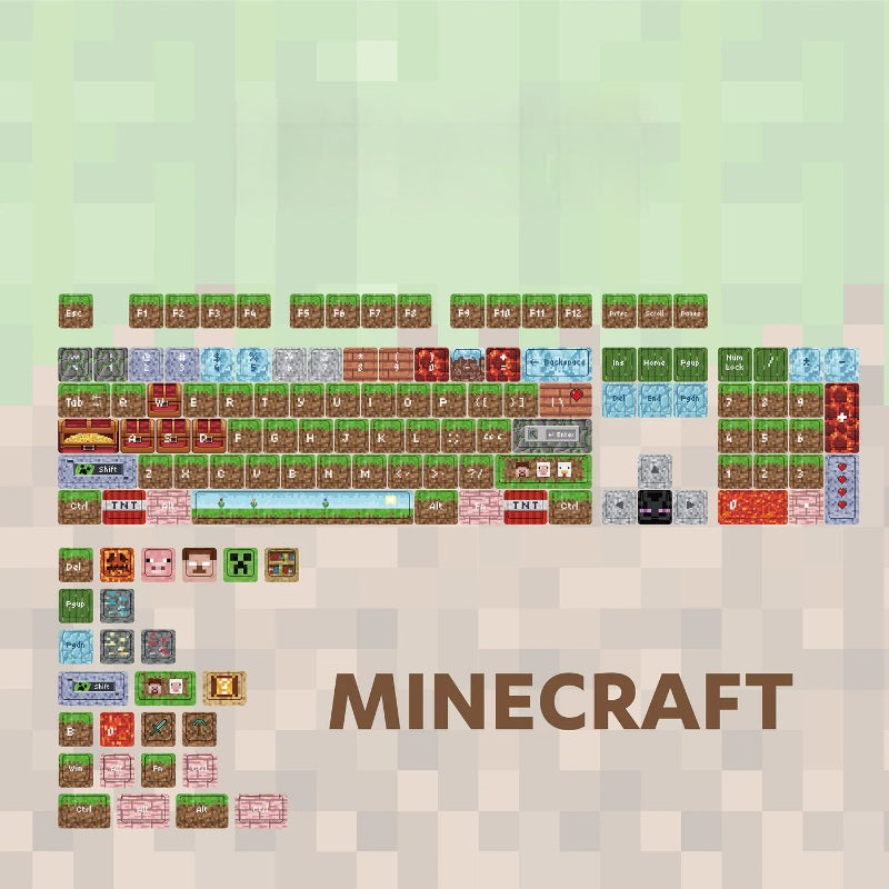 Minecraft – Pixel World Dirt Block | Cherry Profile | PBT Keycap Set