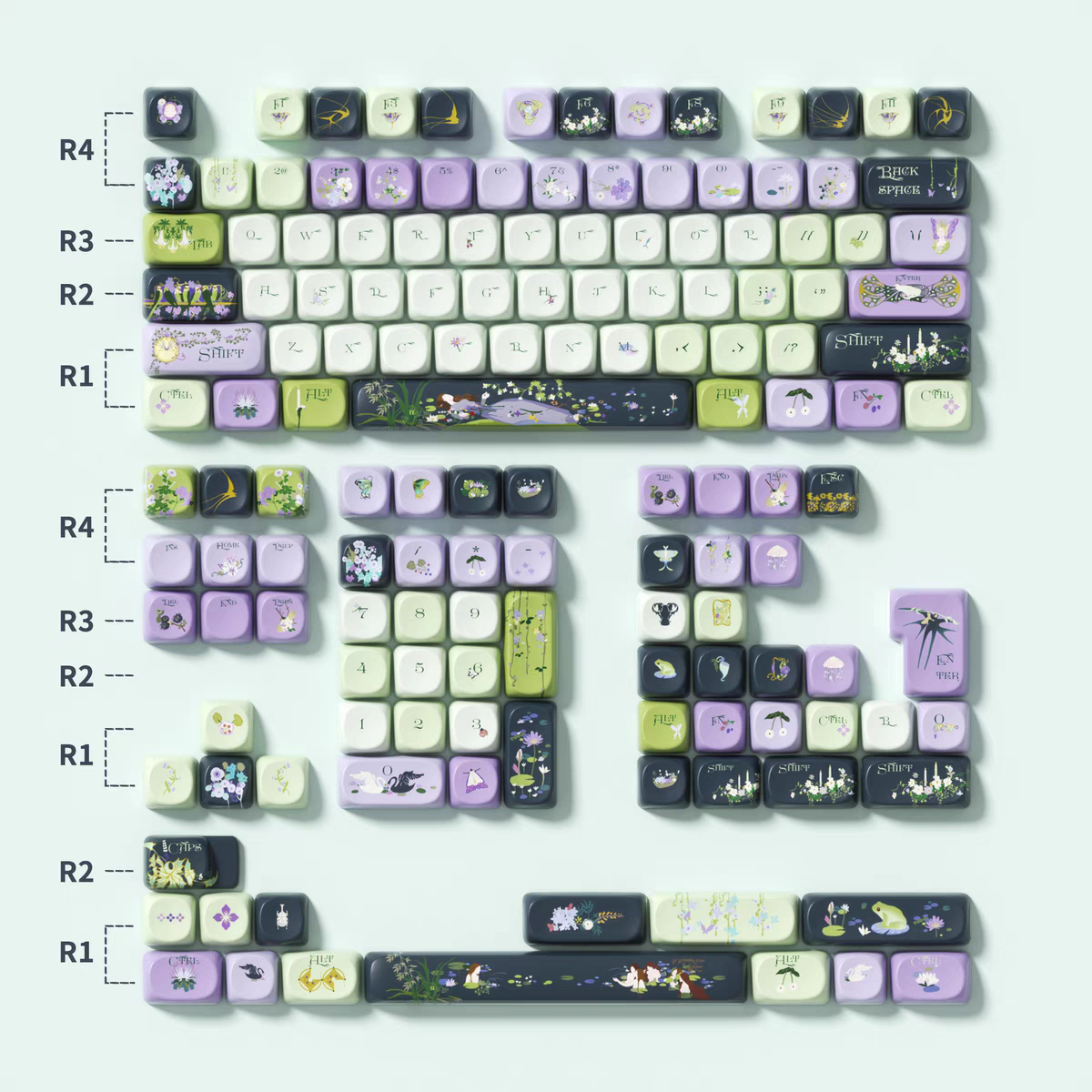 Ophelia in Water | Cherry / SOA Profile | PBT Keycap Set