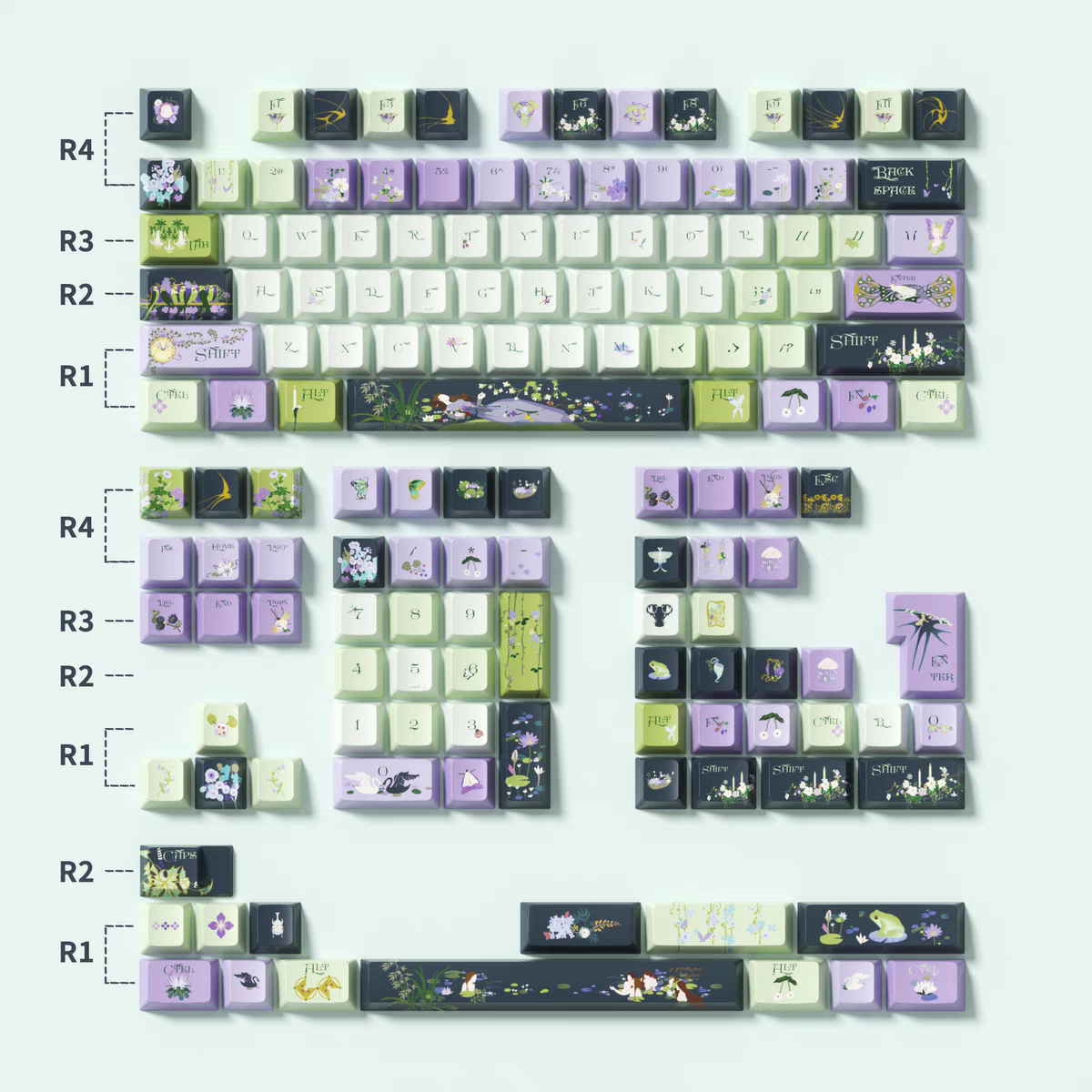 Ophelia in Water | Cherry / SOA Profile | PBT Keycap Set