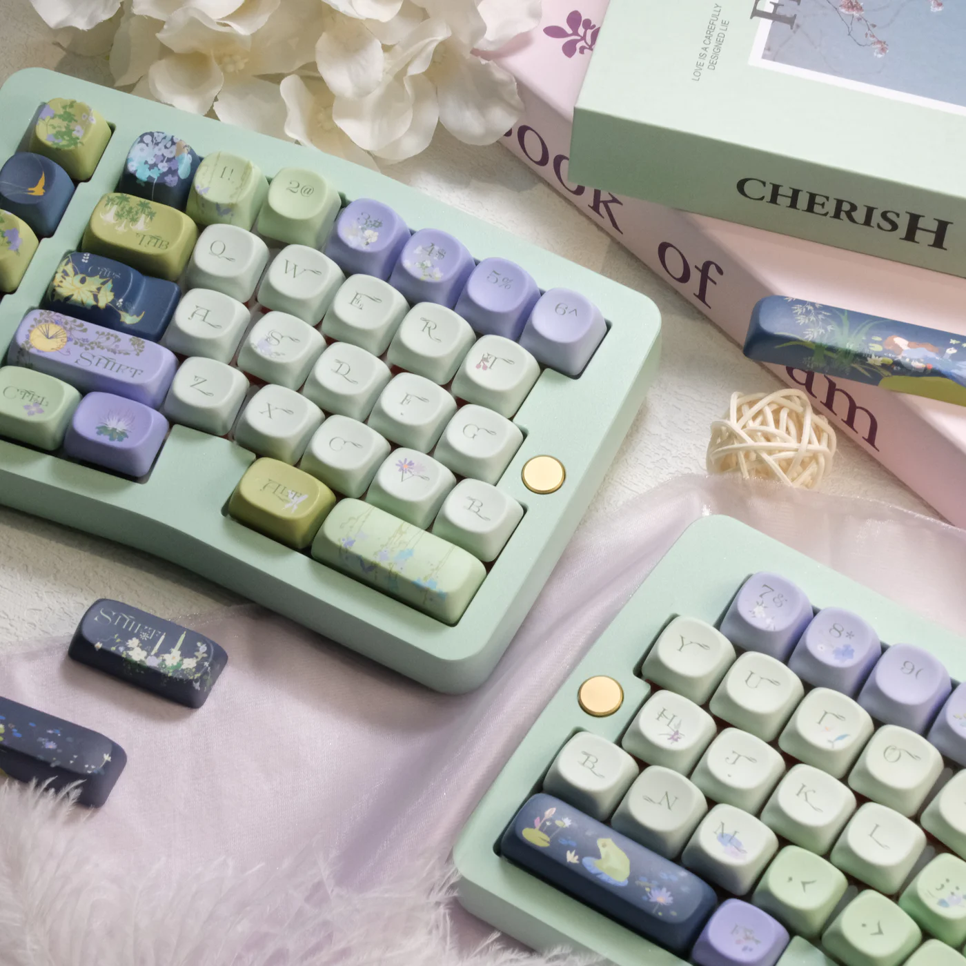 Ophelia in Water | Cherry / SOA Profile | PBT Keycap Set