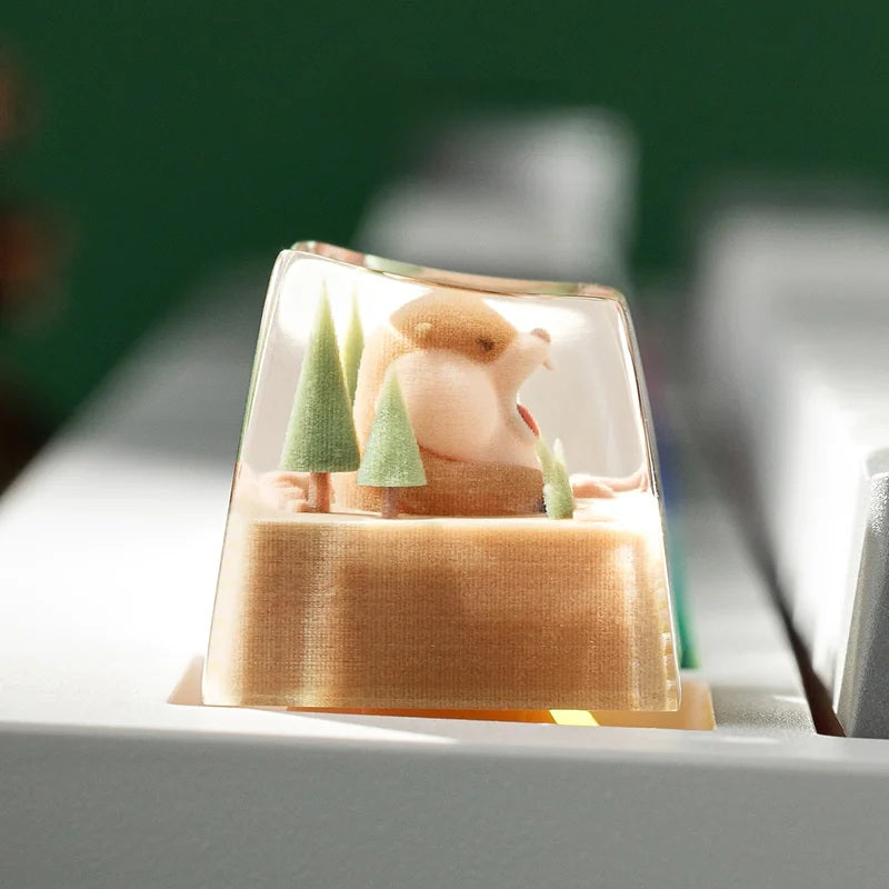 Screaming Groundhog | Cherry Profile R4 | Resin Keycap