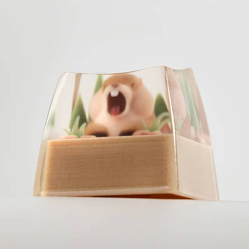 Screaming Groundhog | Cherry Profile R4 | Resin Keycap