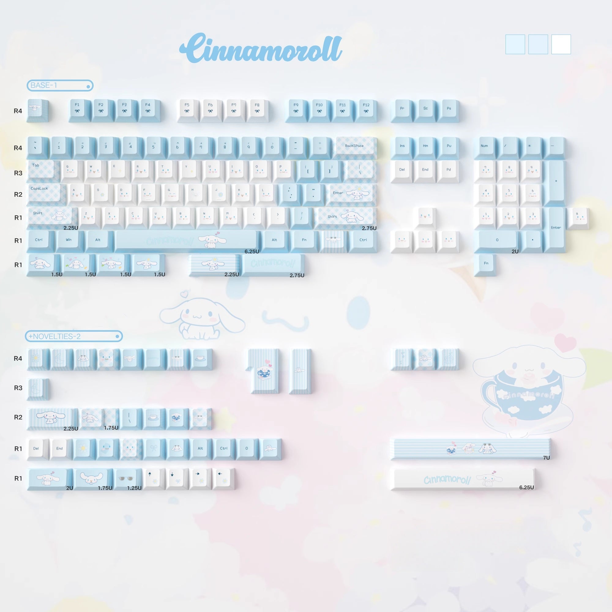 Cinnamoroll | Cherry / MOA Profile | PBT Keycap Set
