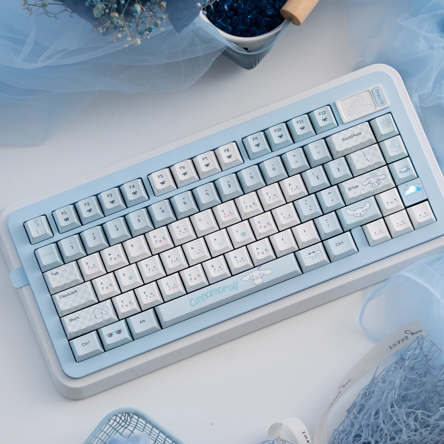 Cinnamoroll | Cherry / MOA Profile | PBT Keycap Set