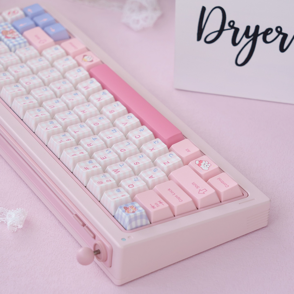 Micco – Pink Plaid | Cherry / MOA Profile | PBT Keycap Set