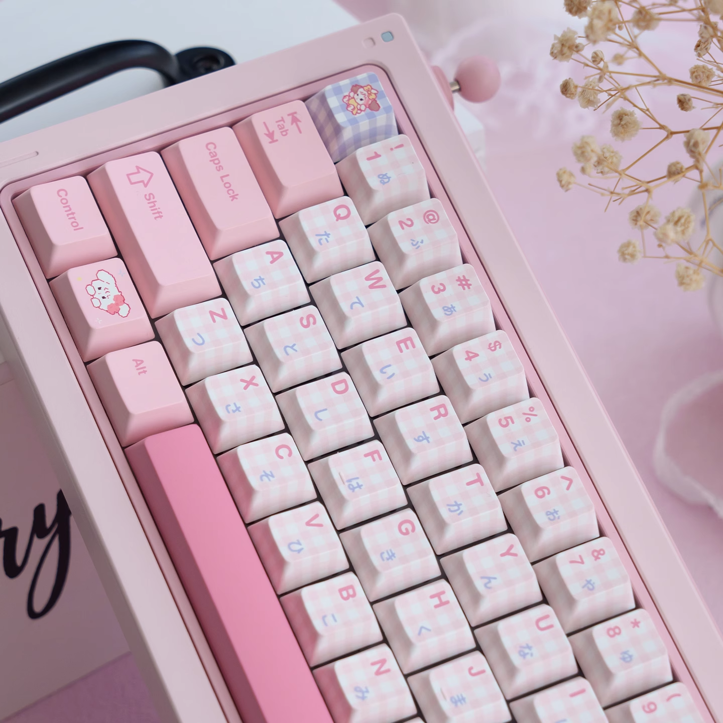 Micco – Pink Plaid | Cherry / MOA Profile | PBT Keycap Set