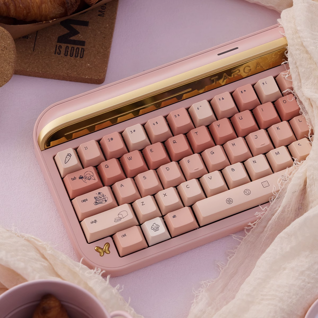 Title Cooking Girl – Pink Gradient | Cherry Profile | Thick PBT Keycap Set