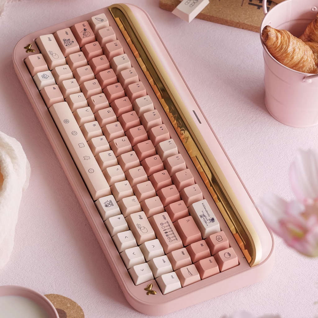 Title Cooking Girl – Pink Gradient | Cherry Profile | Thick PBT Keycap Set