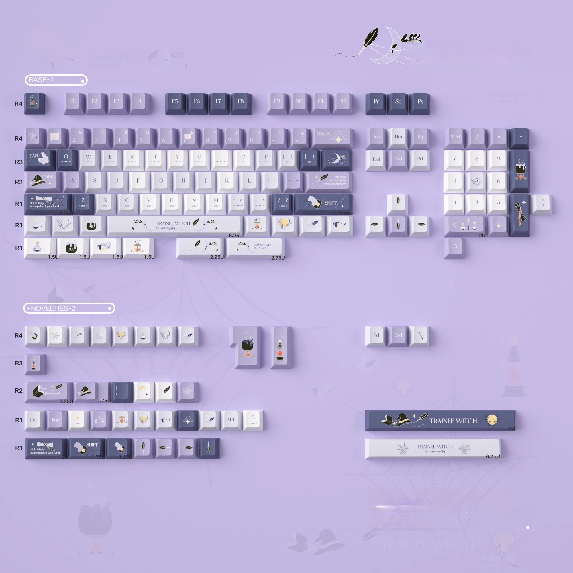 Witch’s Diary | Cherry Profile |  Thick PBT Keycap Set