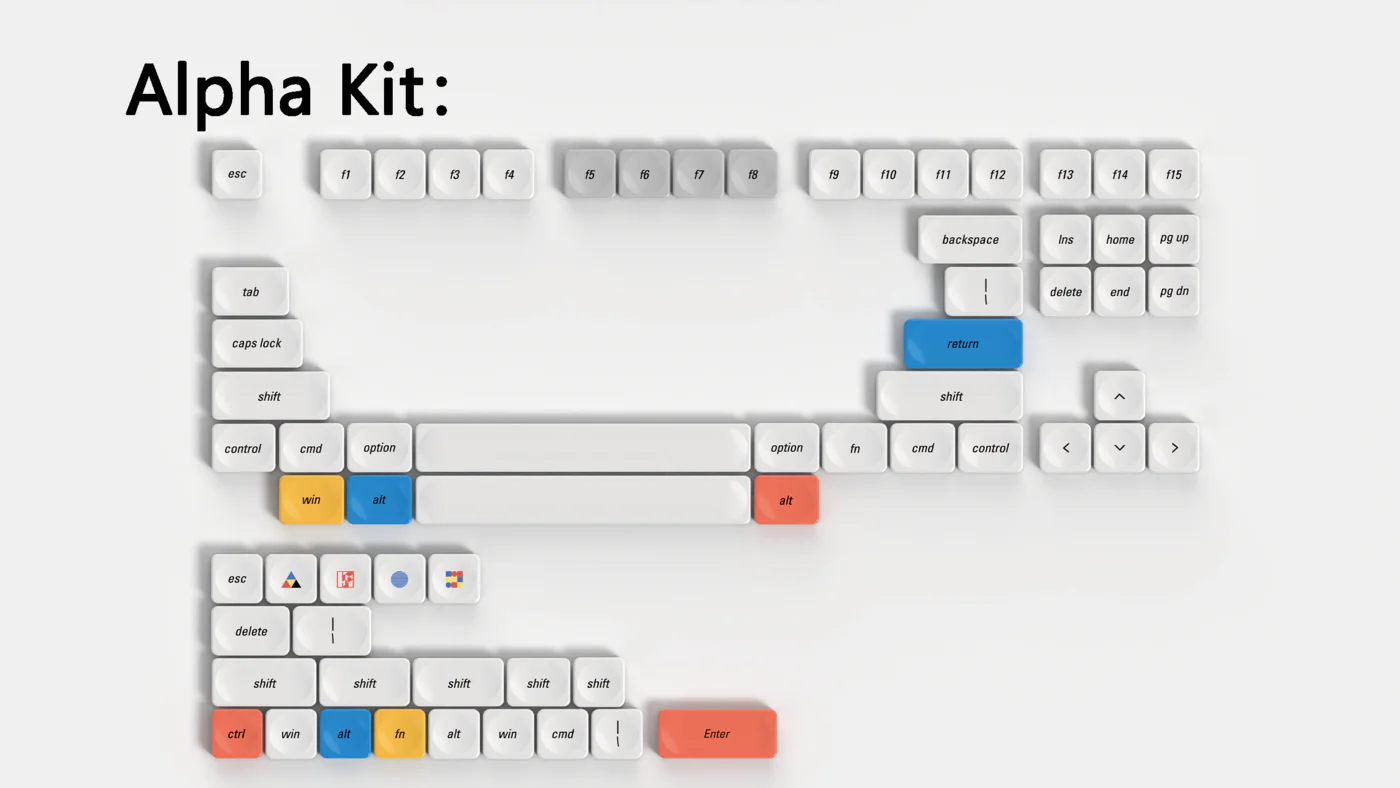 Time Low Profile PBT Keycap Set - for Low Profile Mechanical Keyboards (NuPhy, Keychron)