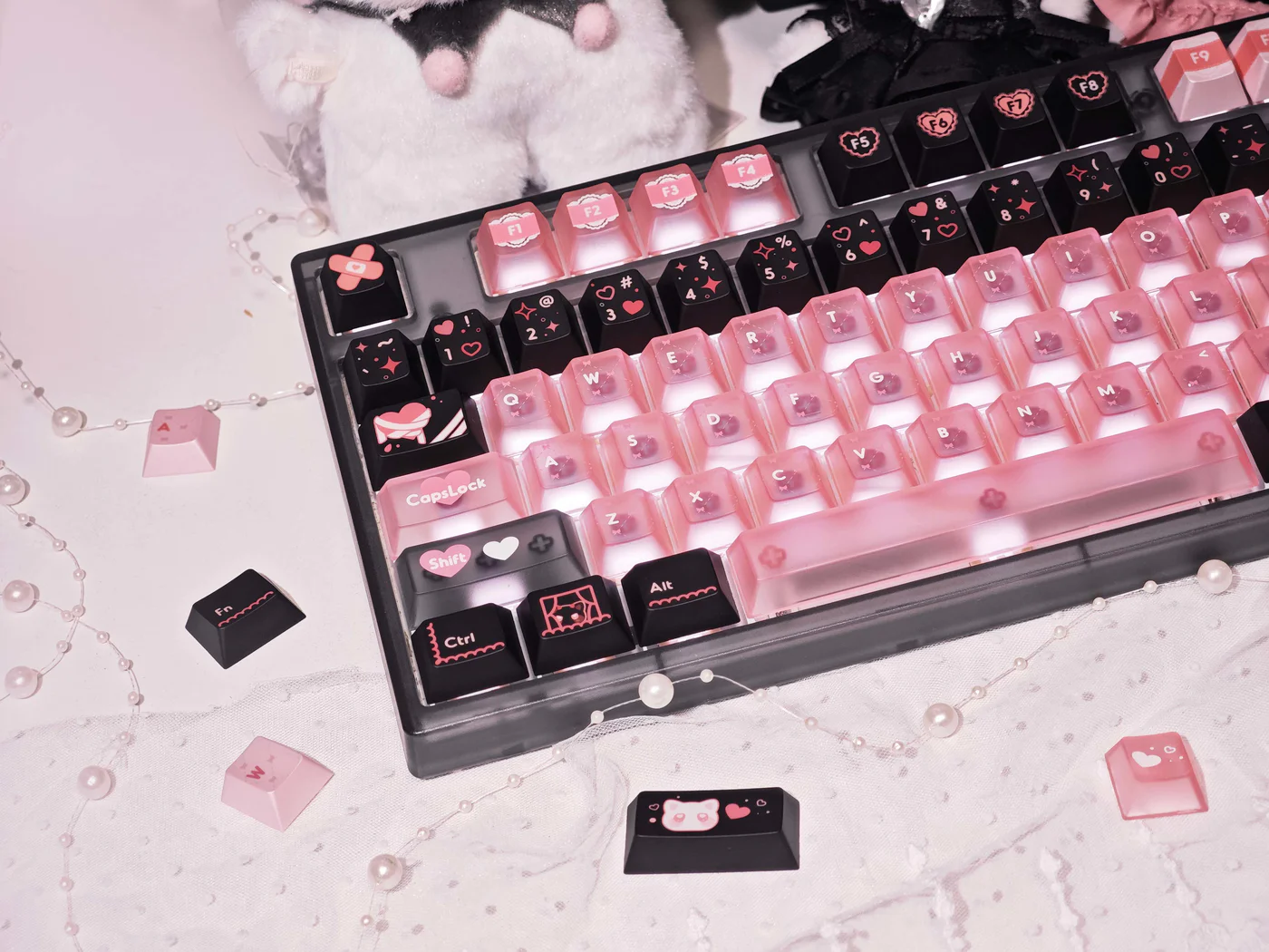 Lace Angel Nya | Cherry Profile | PBT+PC Keycap Set