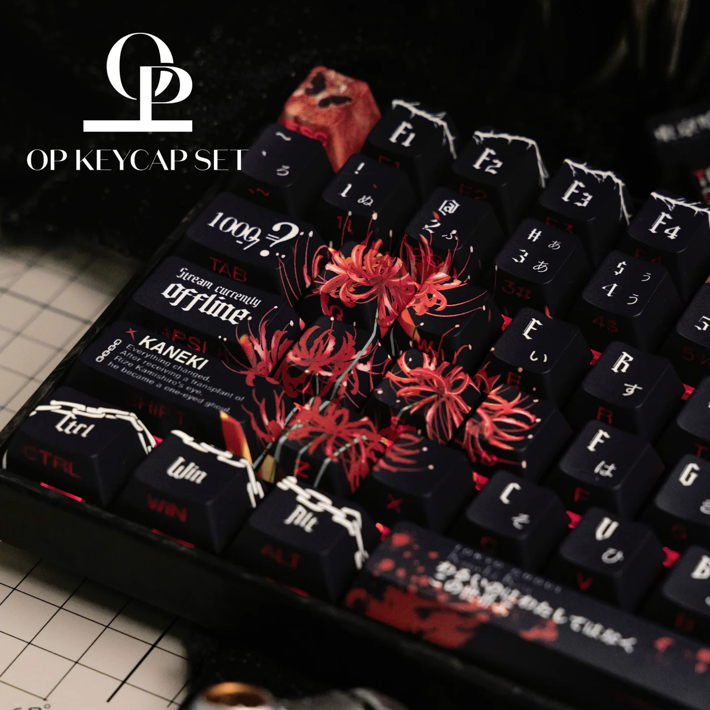 Kaneki Ken – Tokyo Ghost | Cherry Profile | PBT Keycap Set