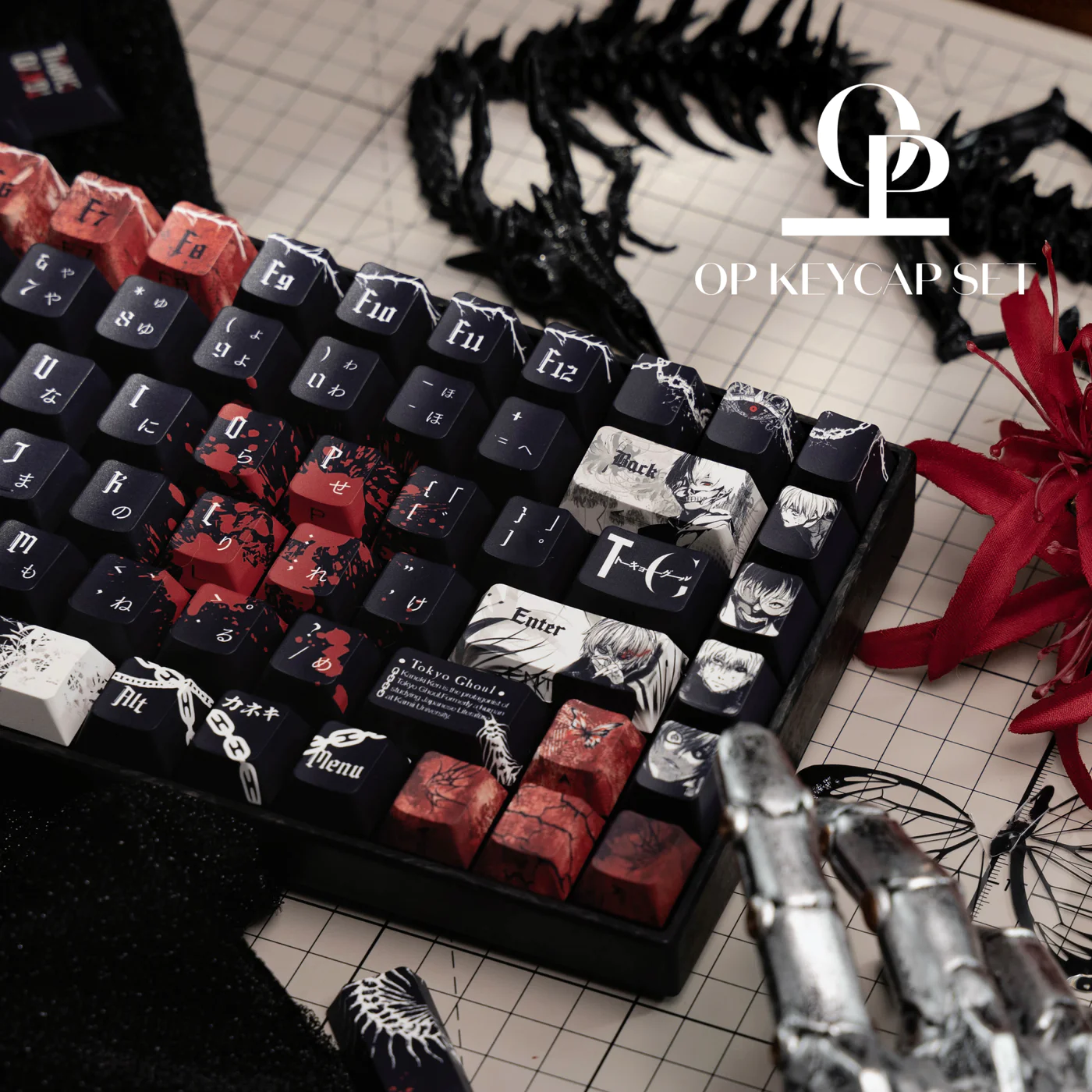 Kaneki Ken – Tokyo Ghost | Cherry Profile | PBT Keycap Set