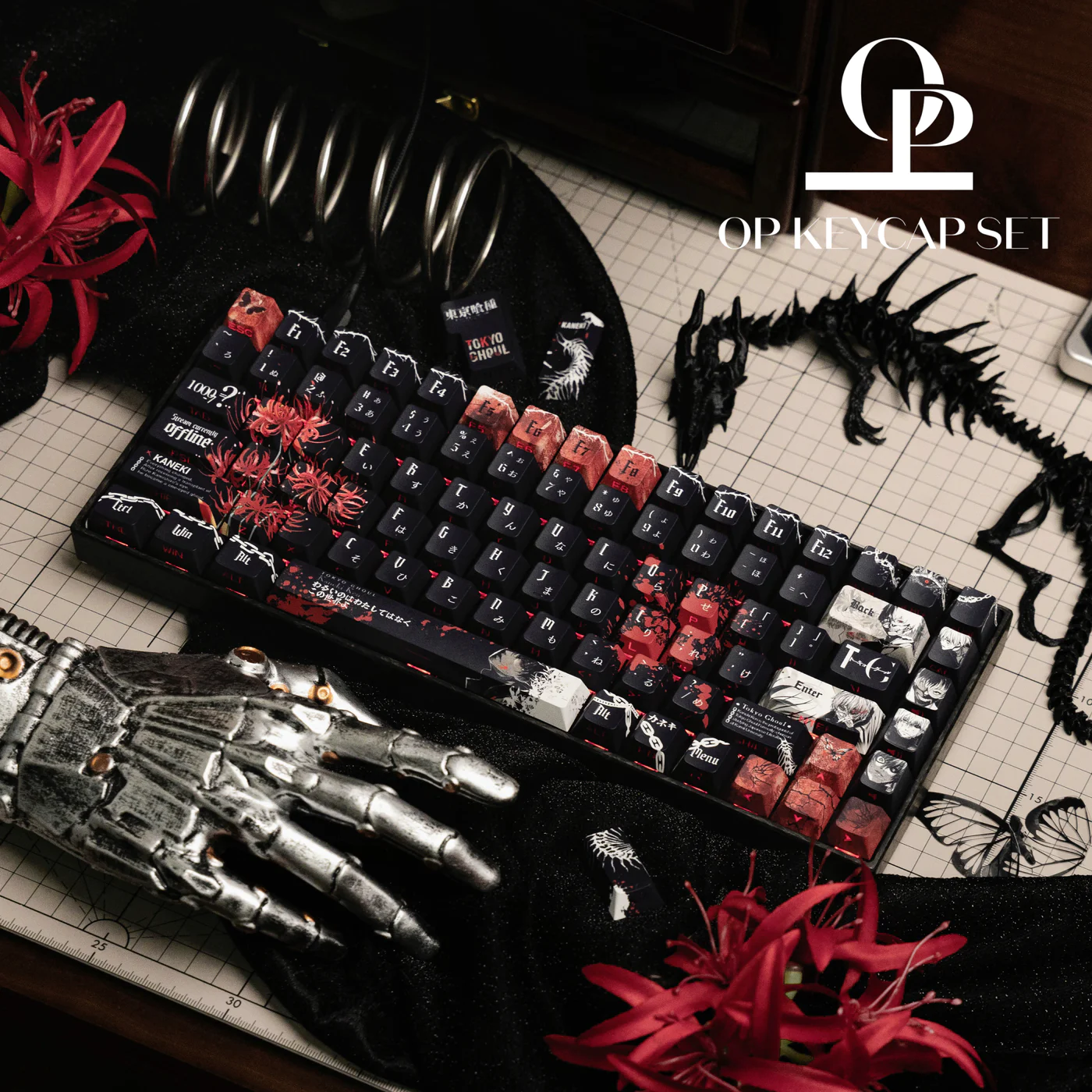 Kaneki Ken – Tokyo Ghost | Cherry Profile | PBT Keycap Set