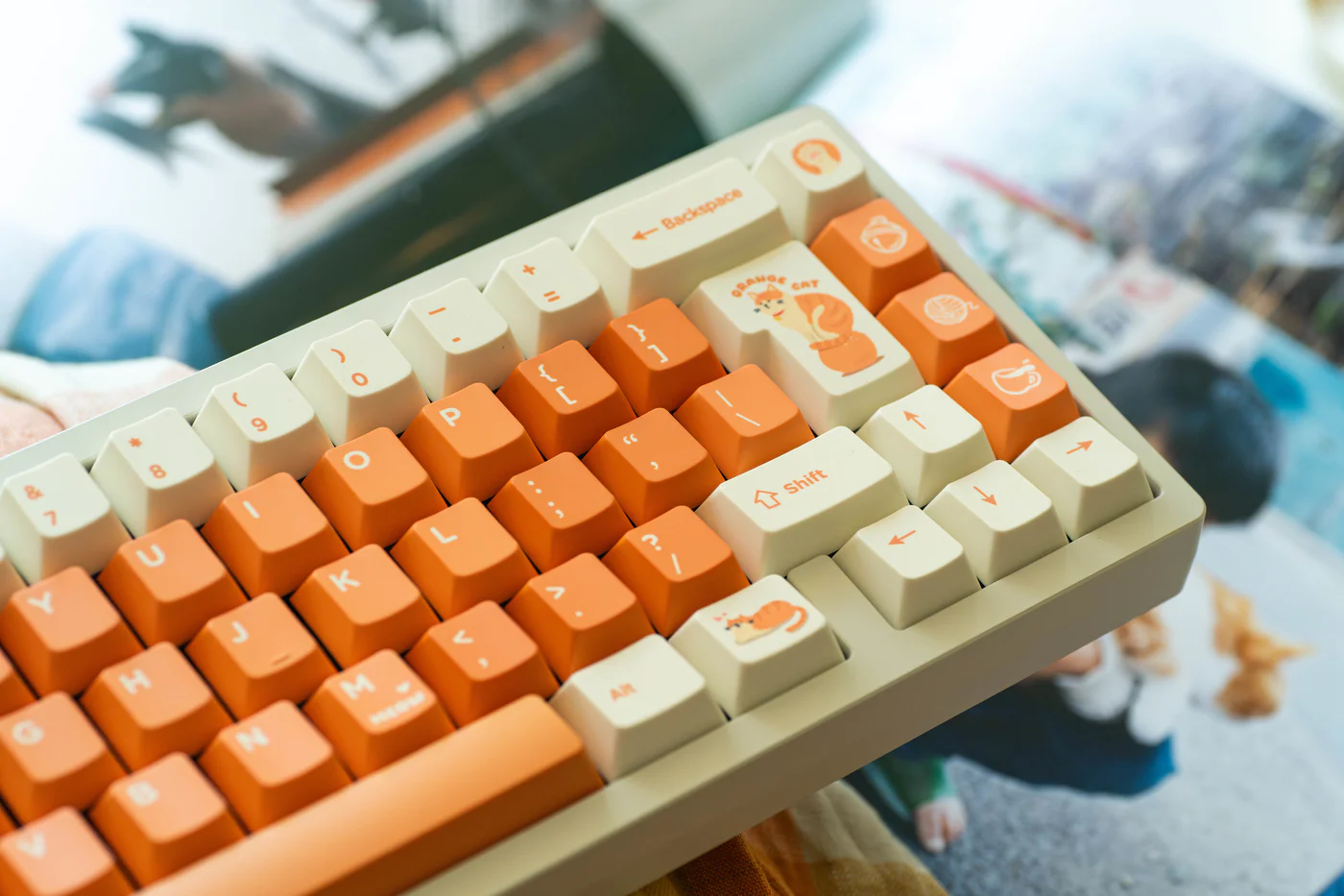 Orange Cat | Cherry Profile | PBT Keycap Set