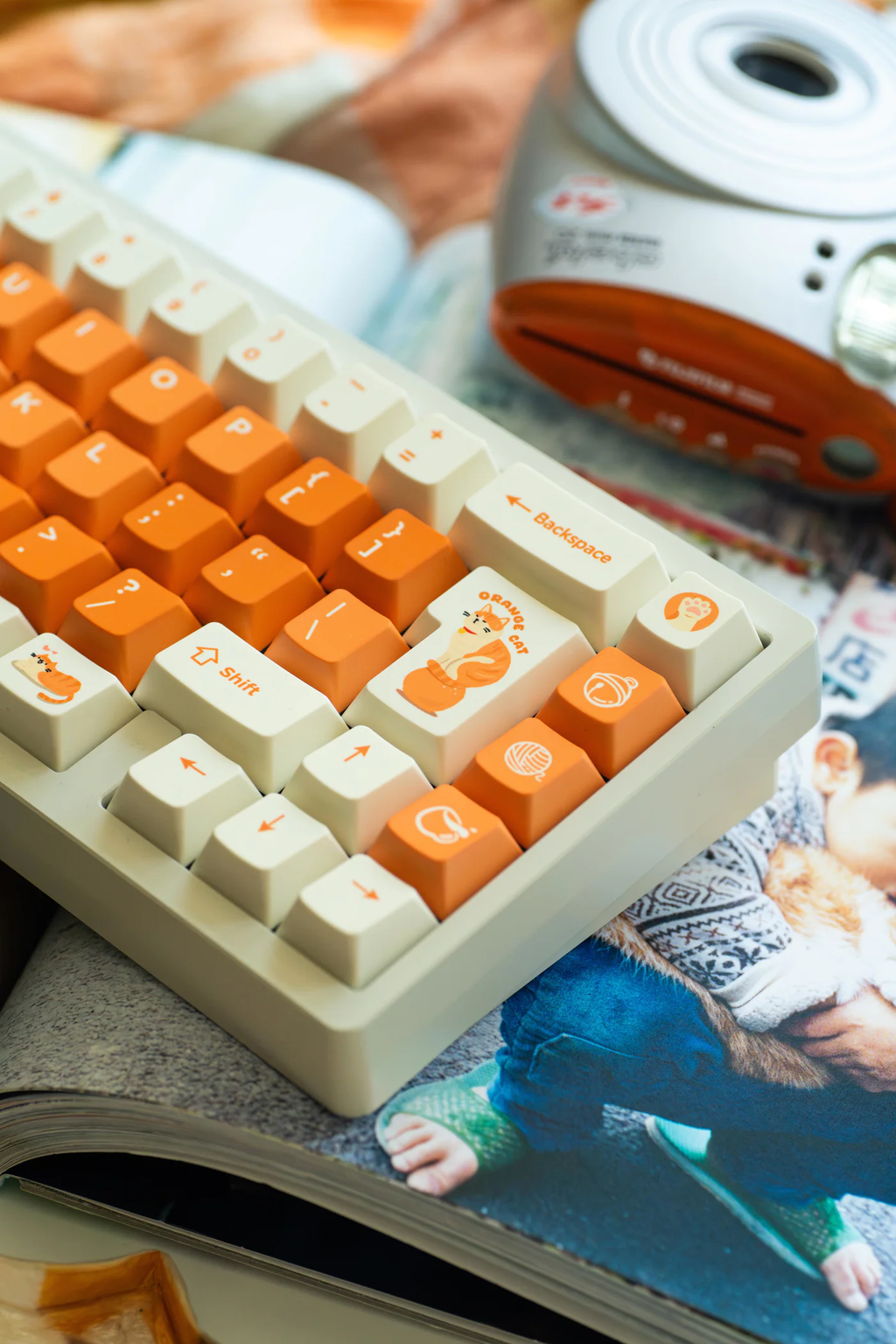 Orange Cat | Cherry Profile | PBT Keycap Set