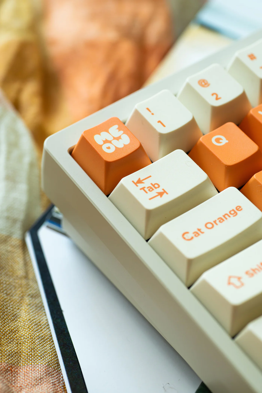 Orange Cat | Cherry Profile | PBT Keycap Set