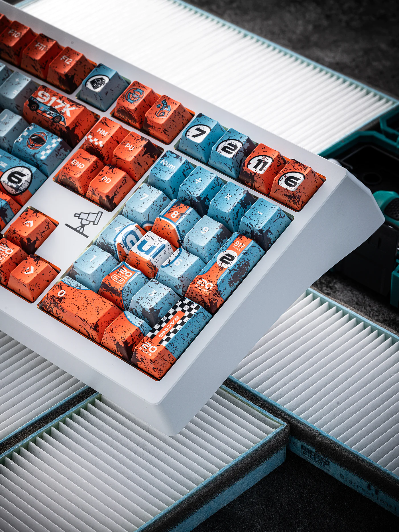 Porsche 917K – Gulf Livery | Cherry Profile | PBT Keycap Set
