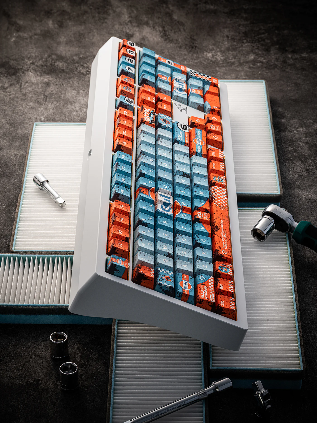 Porsche 917K – Gulf Livery | Cherry Profile | PBT Keycap Set