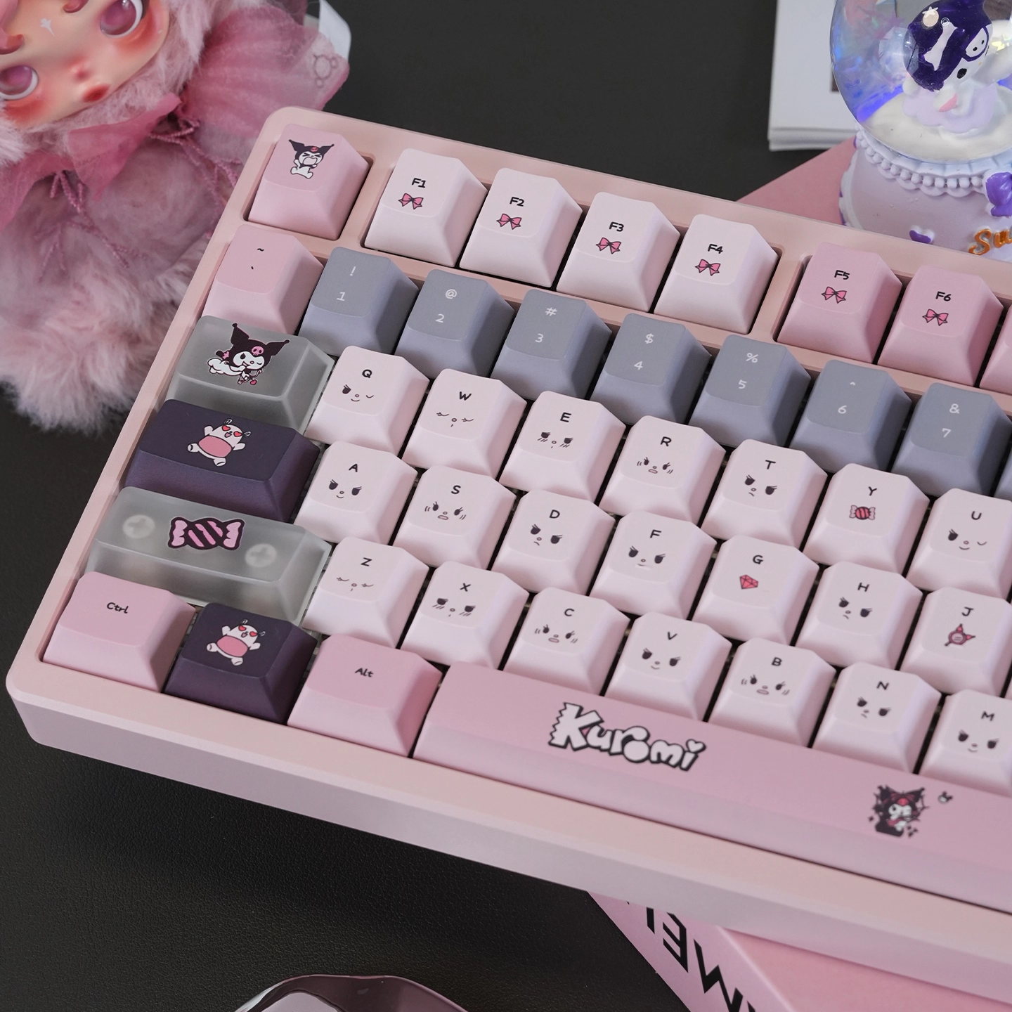 Kuromi Theme | Cherry / MOA Profile | PBT + PC Keycap Set