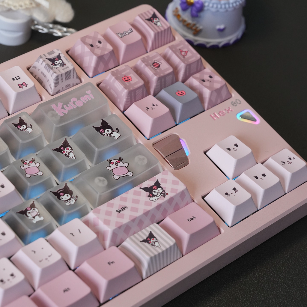 Kuromi Theme | Cherry / MOA Profile | PBT + PC Keycap Set