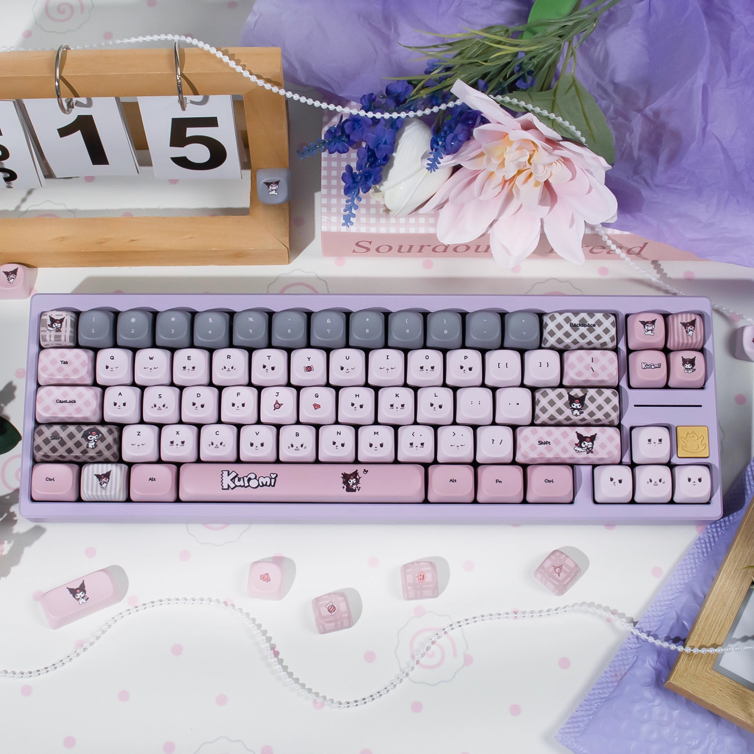 Kuromi Theme | Cherry / MOA Profile | PBT + PC Keycap Set